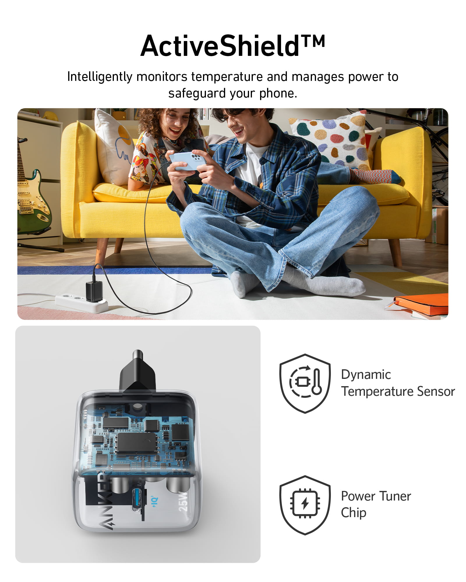 Anker Innovations Anker Series 3 312 - Netzteil - 25 Watt - 3 A - IQ 3.0 (USB-C)