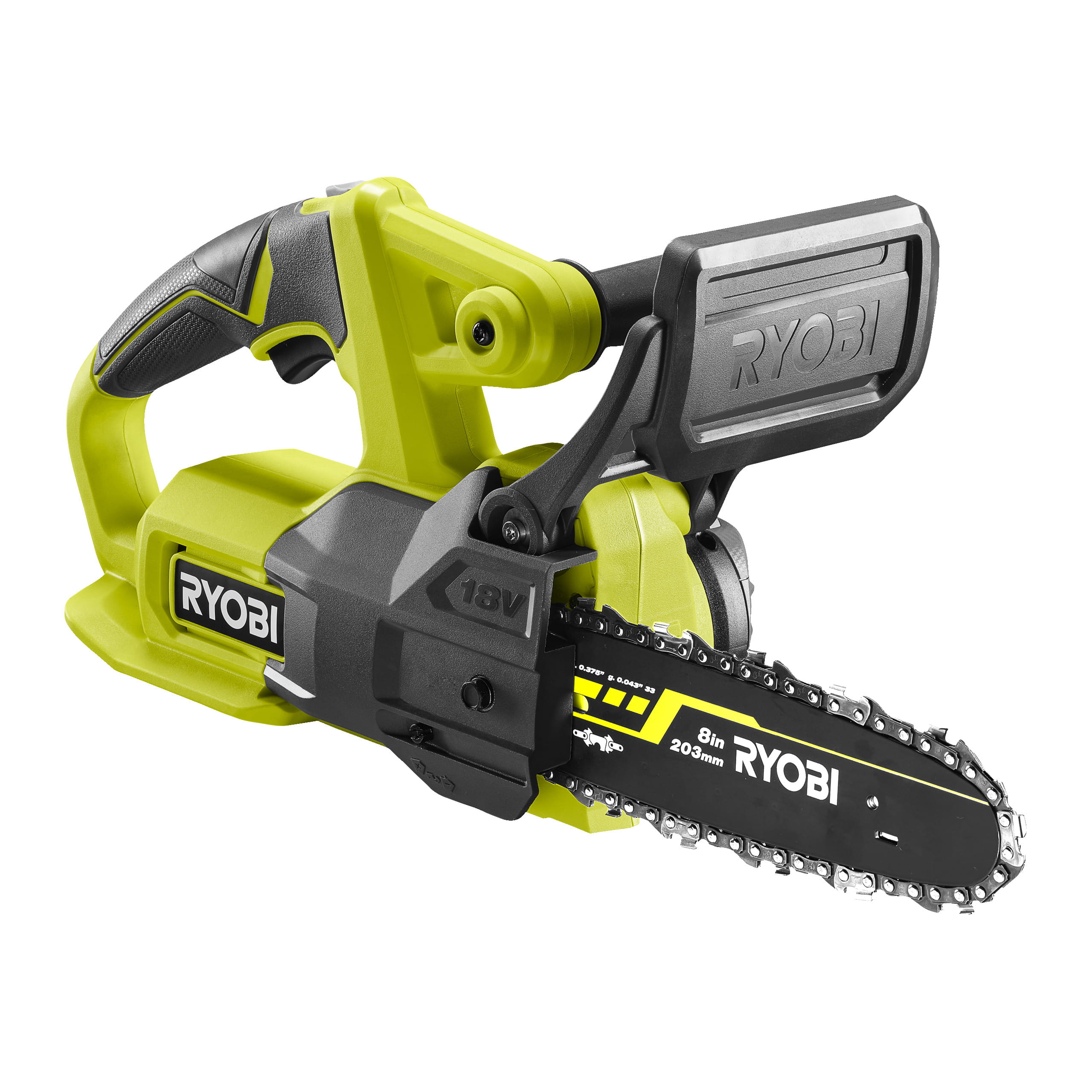 Ryobi RY18CS20A-0, 20 cm, 1,09 cm, 4,6 m/s, 76,2 / 8 mm (3 / 8"), Schwarz, Grün, Akku
