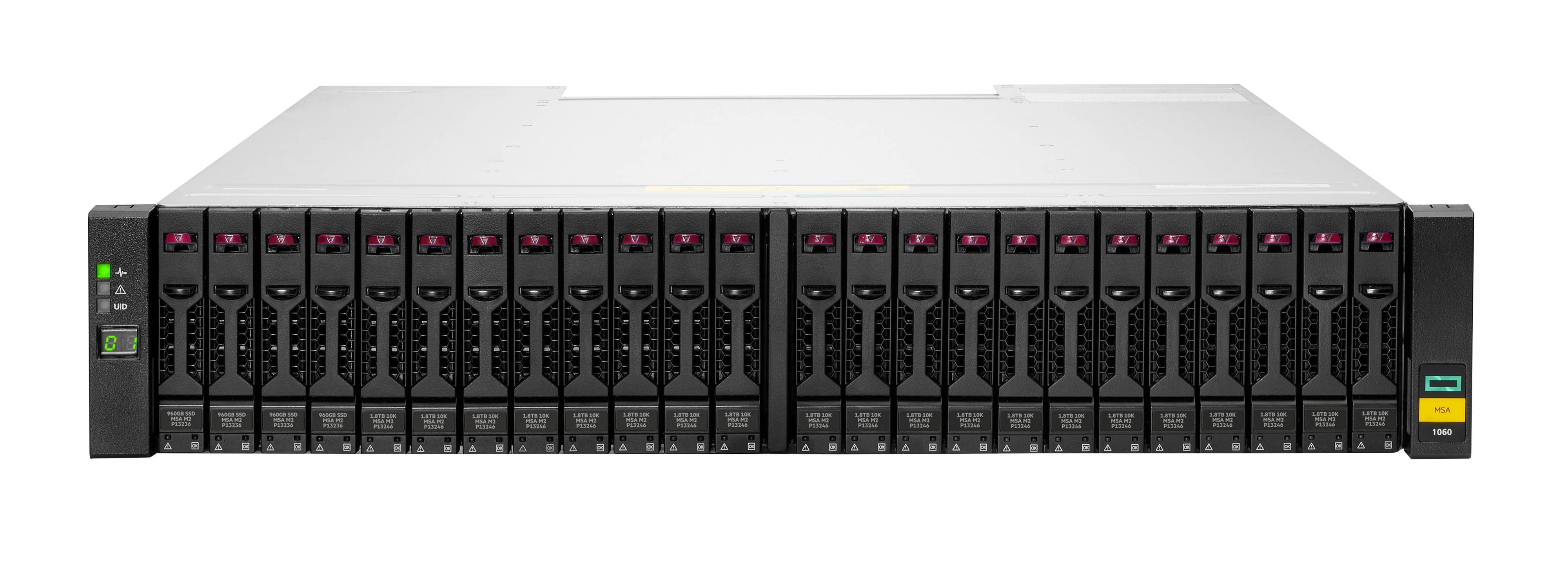 HPE Modular Smart Array 1060 SFF 2x16Gb FC 2-port Controller Storage Array - Solid-State-/Festplattenarray - 0 TB - 24 Schächte (SAS-3)