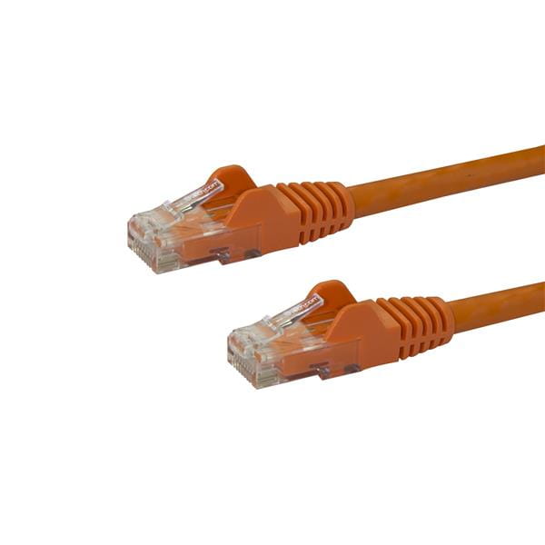 StarTech.com 10m CAT6 Ethernet Cable, 10 Gigabit Snagless RJ45 650MHz 100W PoE Patch Cord, CAT 6 10GbE UTP Network Cable w/Strain Relief, Orange, Wiring is UL Certified/TIA - Category 6 - 24AWG (N6PATC10MOR)
