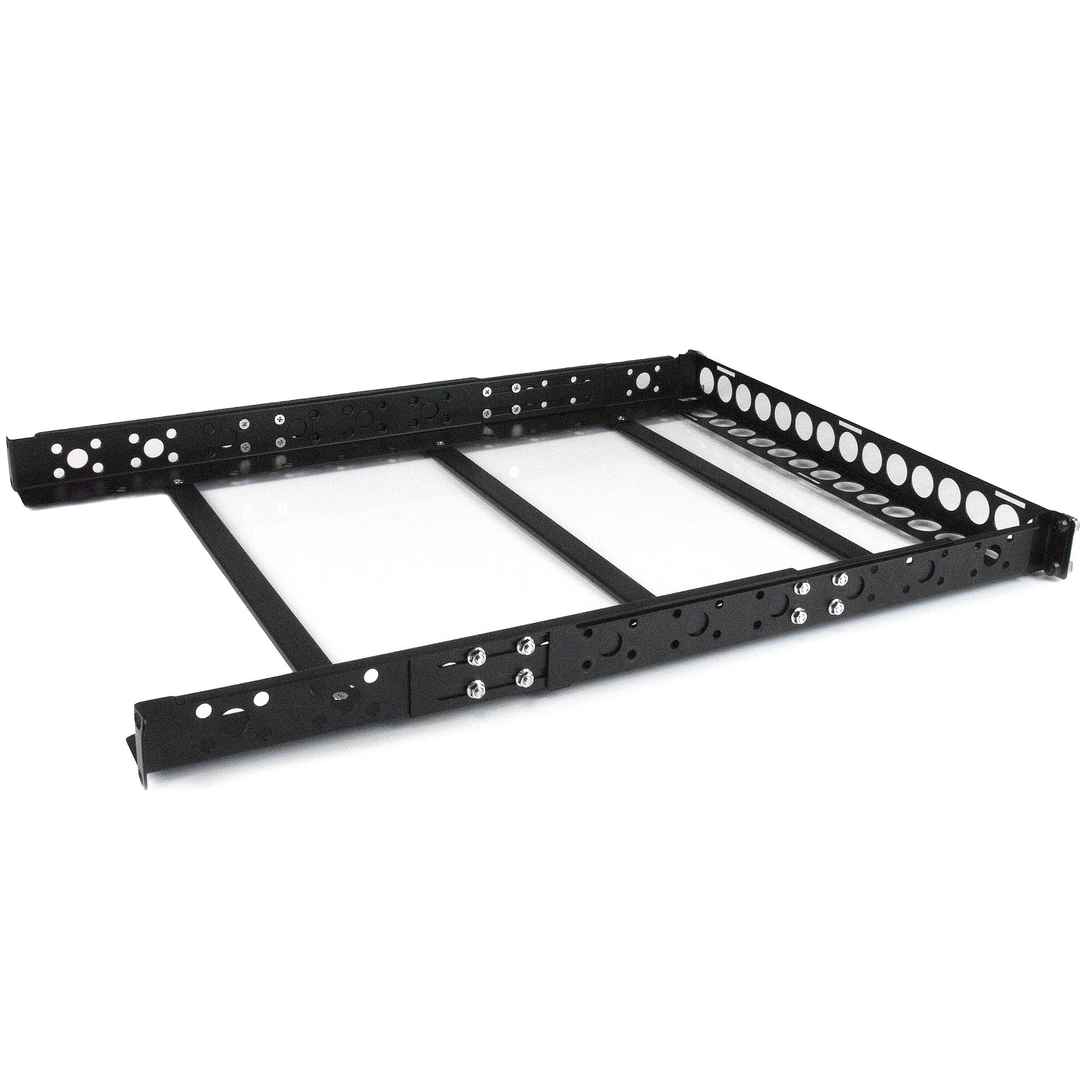 StarTech.com 1HE tiefenvestellbare 19 Zoll Server Rack Schienen - Universal Rack Schiene - Rack-Schiene - Schwarz - 1U - 48.3 cm (19")