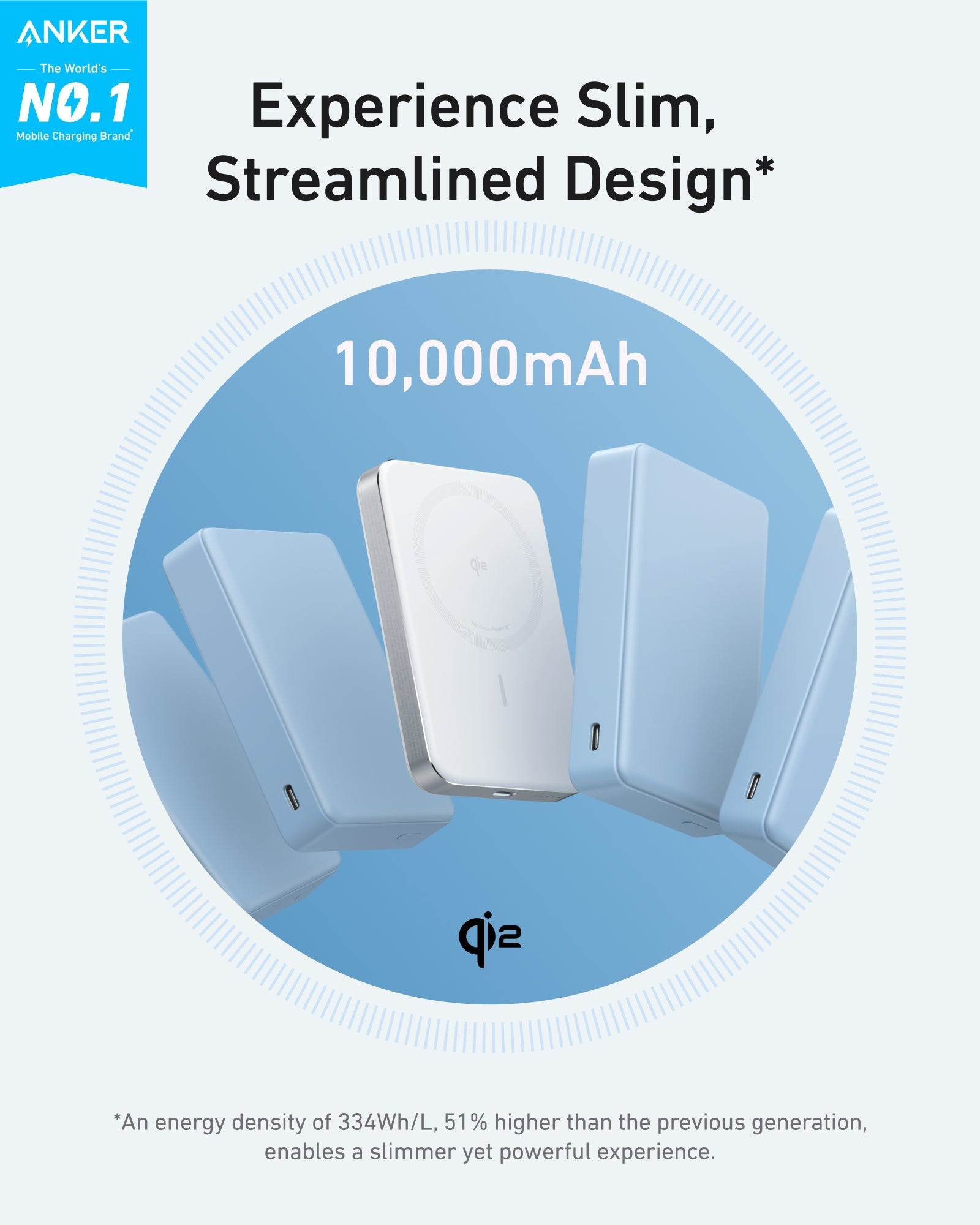 Anker Innovations Anker MagGo - Induktive Power Bank - 10000 mAh - 30 Watt - PD (USB-C)