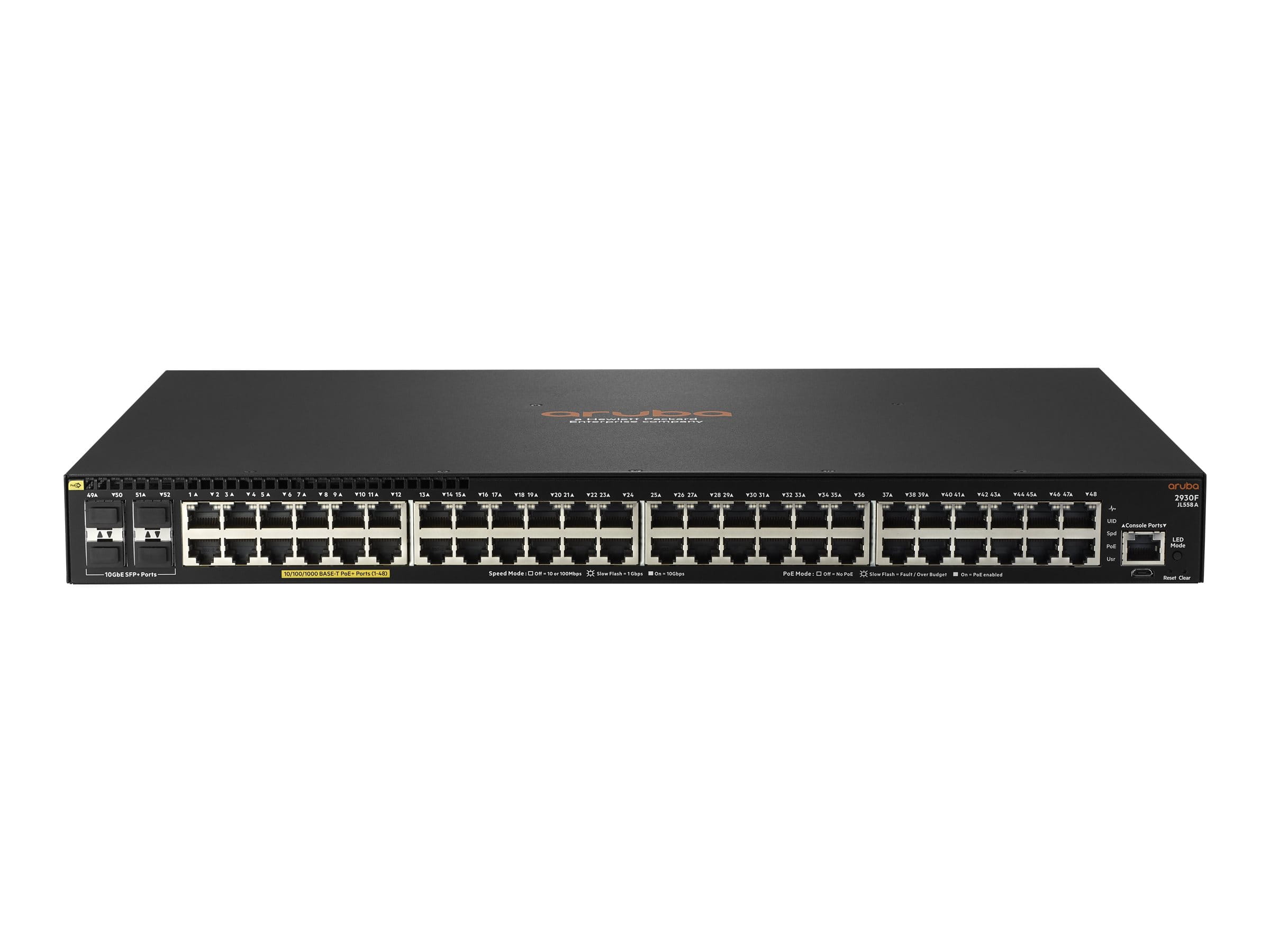 HPE Aruba Networking 2930F 48G PoE+ 4SFP+ - Switch - L3 - managed - 48 x 10/100/1000 (PoE+)