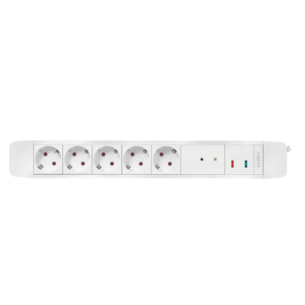 LogiLink Steckdosenleiste - Wechselstrom 230 V - 3680 Watt - Eingabe, Eingang power CEE 7/7 - Ausgangsanschlüsse: 5 (5 x Stecker CEE 7/3)