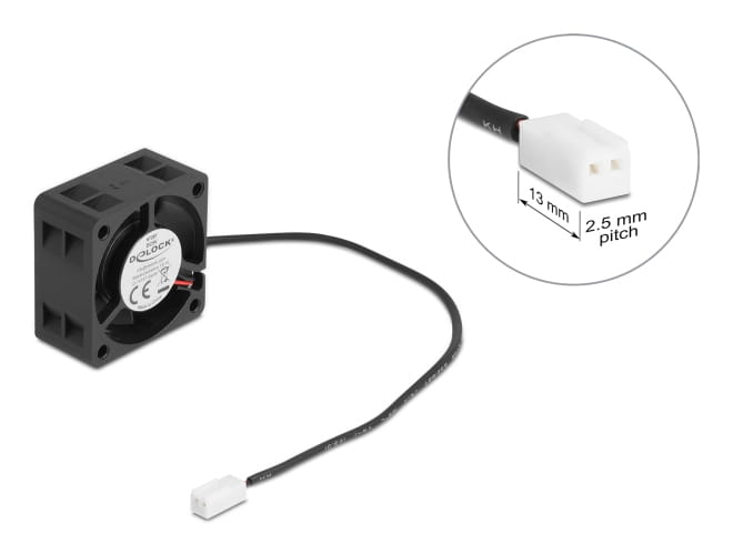 Delock Gehäuselüfter - axial - 40 mm - Schwarz
