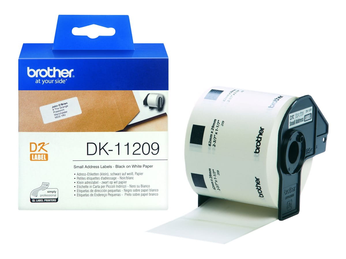 Brother DK-11209 - Schwarz auf Weiß - 800 Adressetiketten
