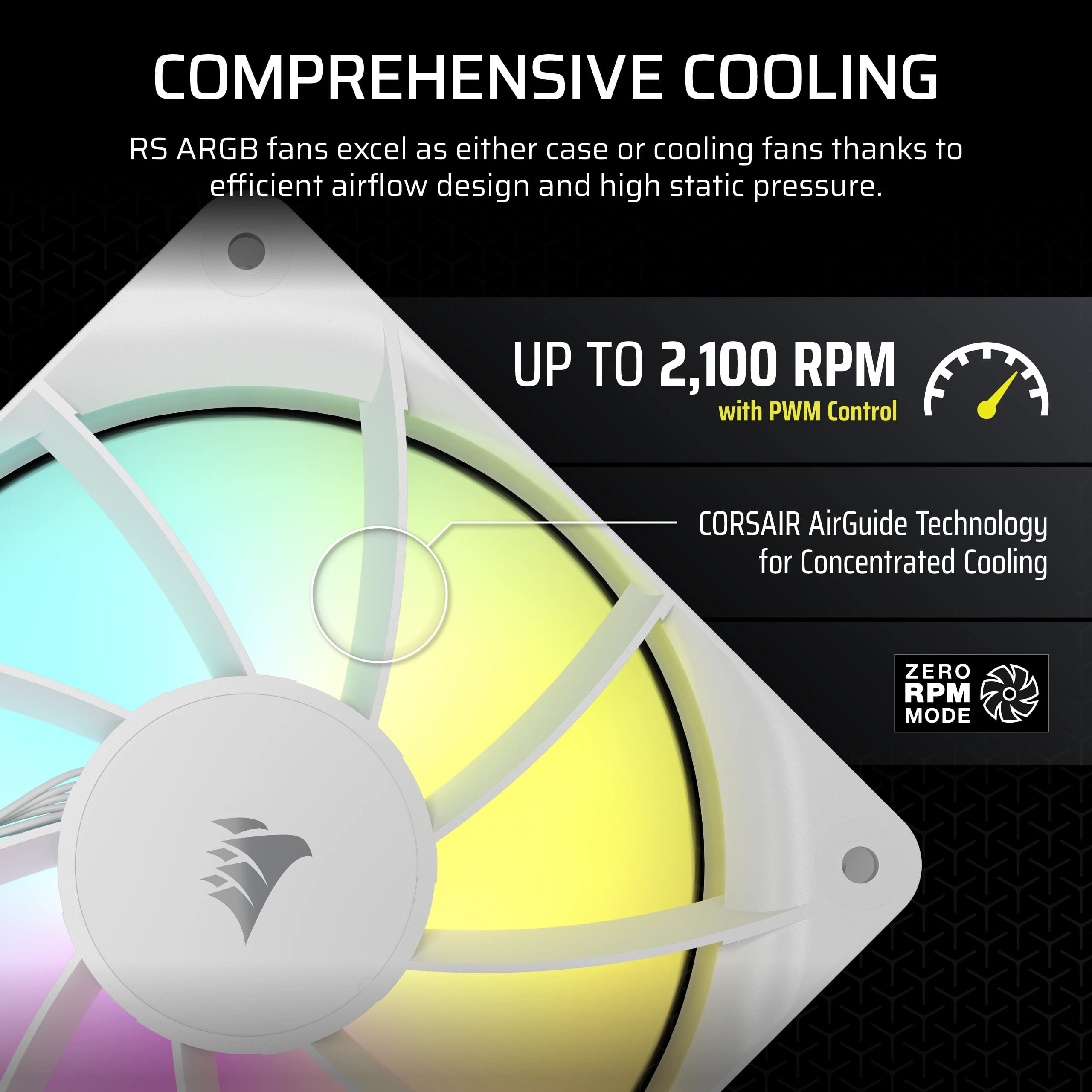 Corsair RS120 ARGB Triple Pack - Gehäuselüfter - 120 mm - weiß (Packung mit 3)