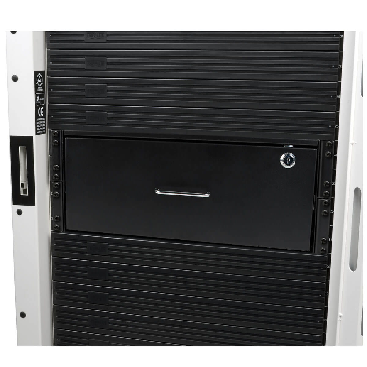 Tripp Eaton Tripp Lite Series 4U Locking Rackmount Storage Drawer Rack Enclosures/ Open Frame - Rack Storage Drawer - Schwarz - 4U - 48.3 cm (19")
