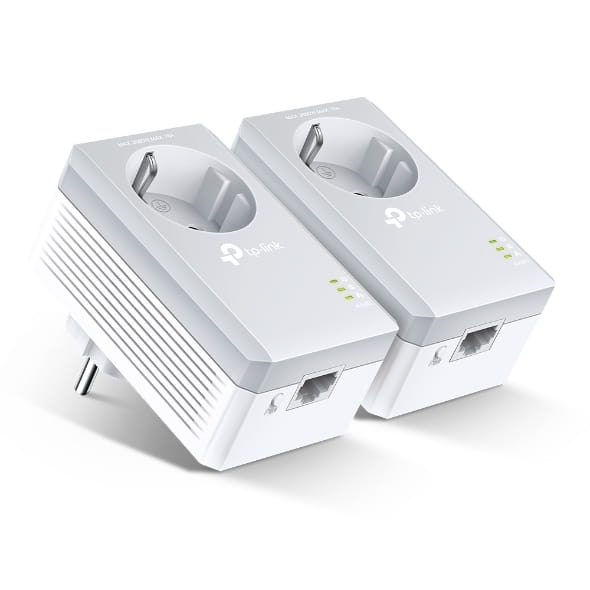 TP-LINK TL-PA4010PKIT AV500+ Powerline Kit with AC Pass Through - Powerline-Adapter-Kit HomePlug AV (HPAV)