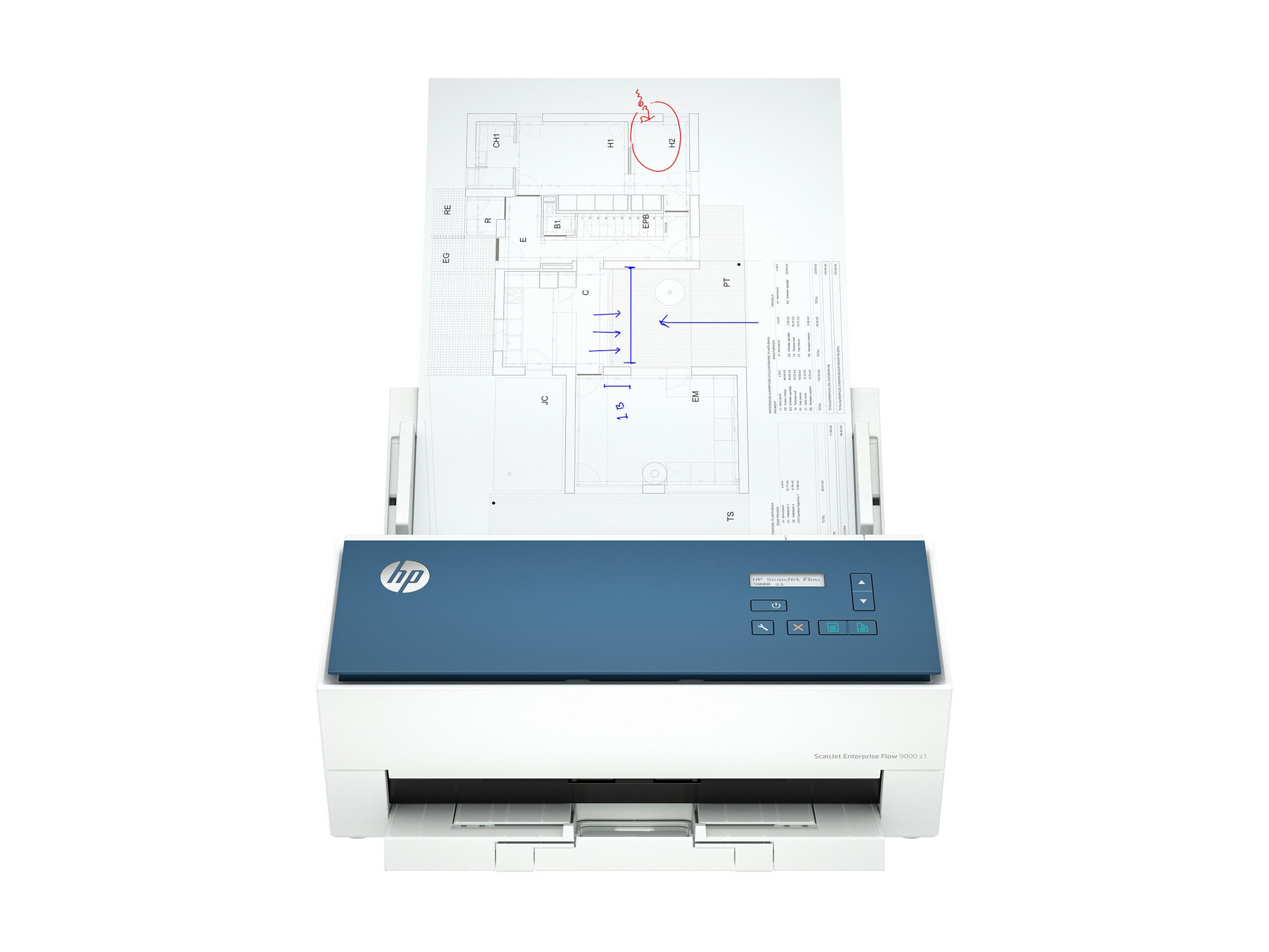 HP ScanJet Enterprise Flow 9000 s1 - Dokumentenscanner - CMOS / CIS - Duplex - A3/Ledger - 600 dpi x 600 dpi - bis zu 80 Seiten/Min. (einfarbig)