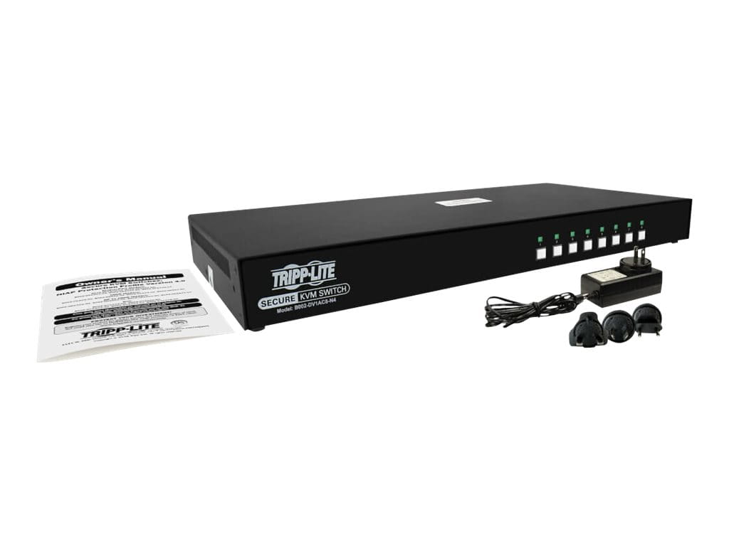 Tripp Secure KVM Switch, 8-Port, Single Head, DVI to DVI, NIAP PP4.0, Audio, CAC, TAA