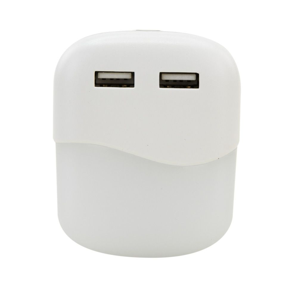 Ansmann NL15AC + 2USB, Stecker-Nachtlicht, Weiß, ABS, Polycarbonat (PC), Warmweiß, Schlafzimmer, Flur, Garage, Treppen, SMD-LED-Modul