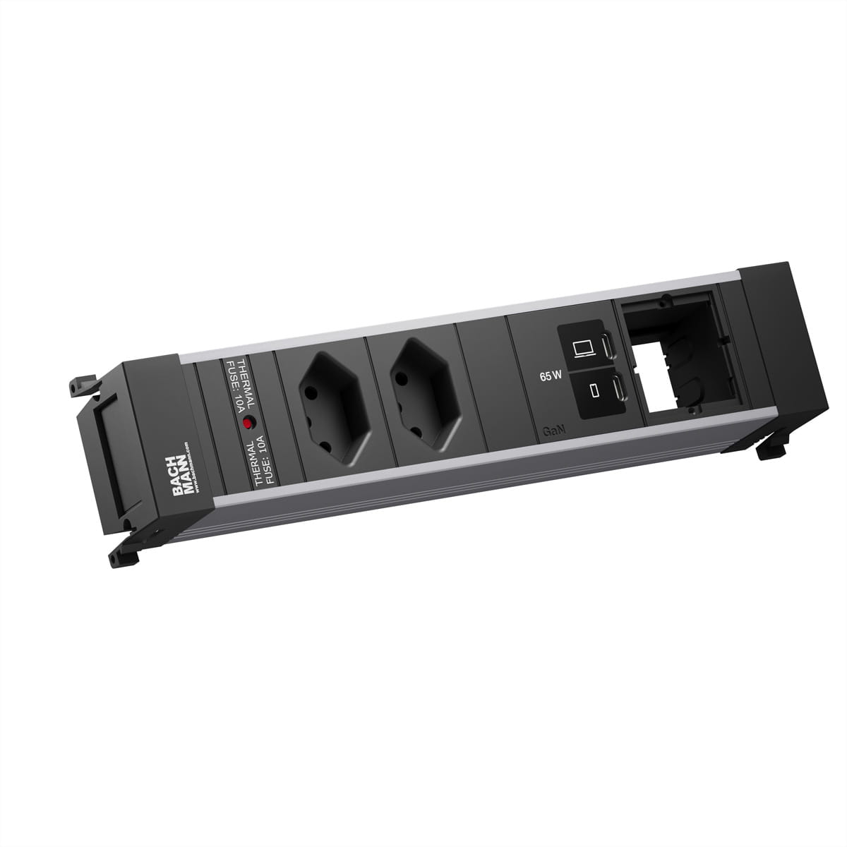 Bachmann Einbausteckerleiste POWER FRAME M 2xT13 1xUSB C/C 65W 1xCM