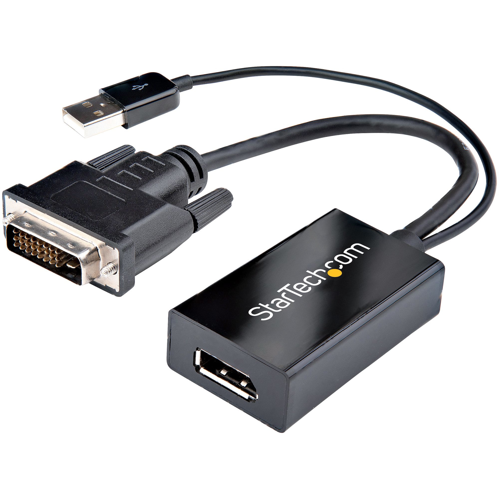 StarTech.com DVI auf DisplayPort Adapter mit USB Power - DVI-D zu DP Video Adapter - DVI zu DisplayPort Konverter - 1920 x 1200 - Videoadapter - Dual Link - DVI-D (M)
