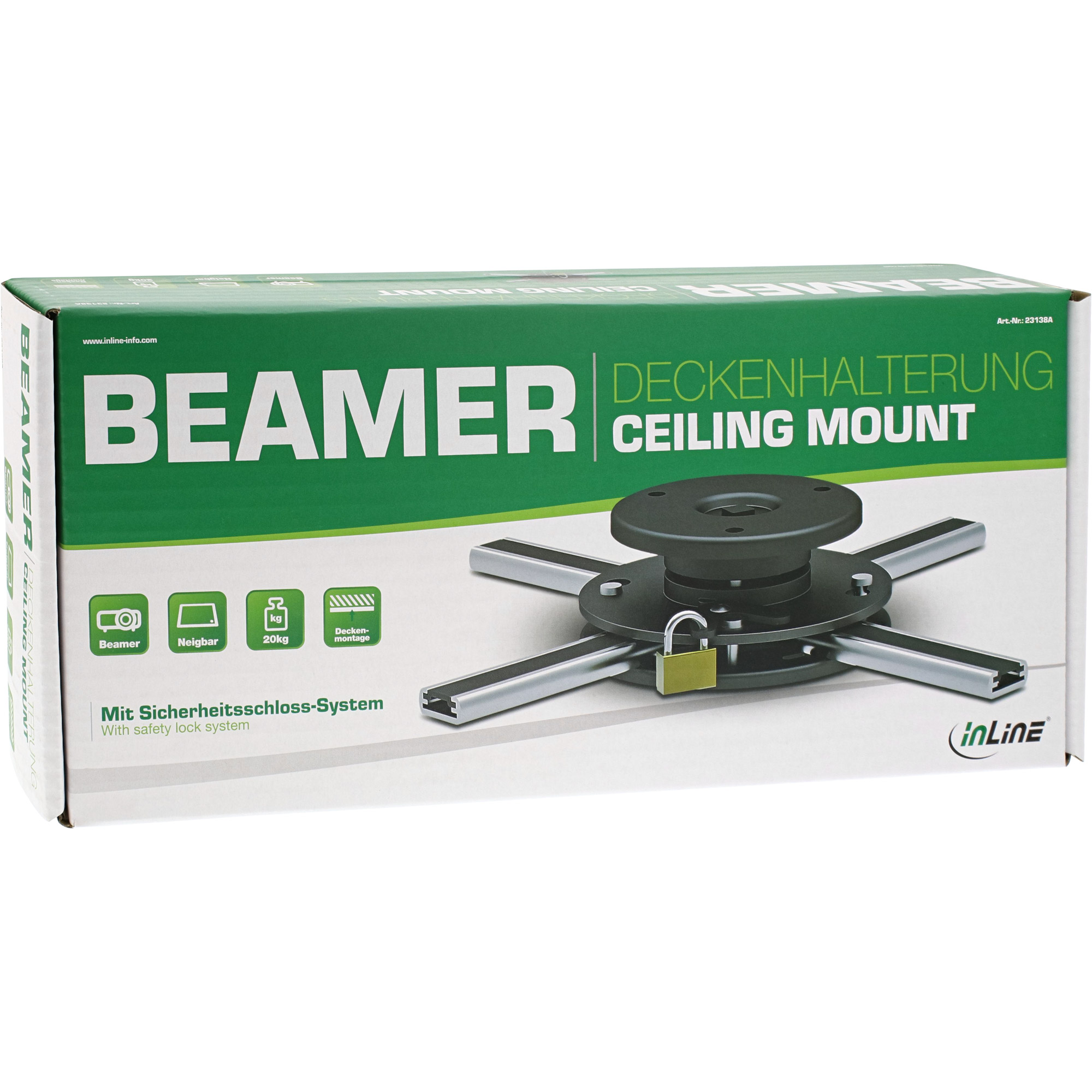 InLine Deckenhalterung für Beamer - max. 20kg