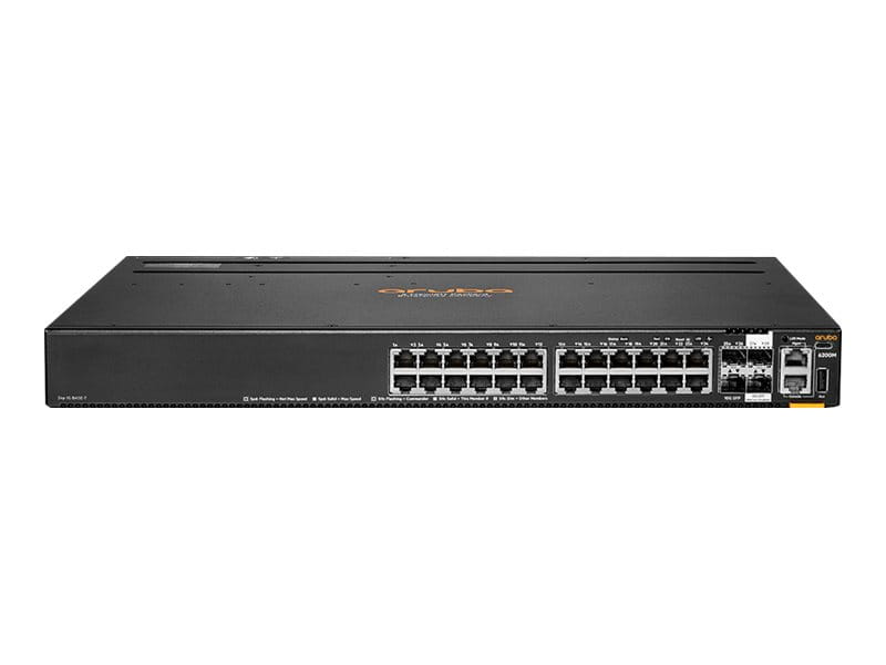 HPE Aruba Networking 6200M 24G 4SFP+ TAA Switch - Switch - max. Stapelentfernung 10 km - L3 - managed - 24 x 10/100/1000 + 4 x 1 Gigabit / 10 Gigabit SFP+ (Uplink / Stacking)