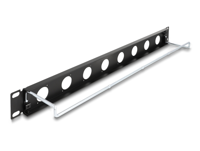 Delock Patchpanel (Blindblech) - D-Typ, Zugentlastung - Rack montierbar - Schwarz - 1U - 48.3 cm (19")