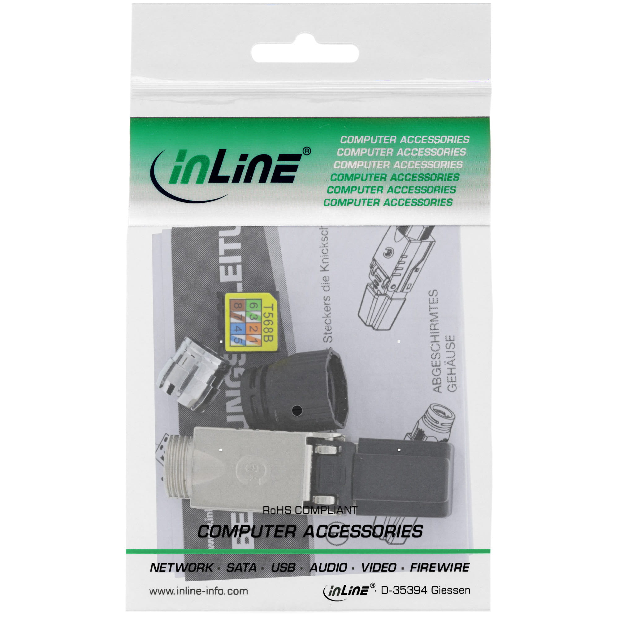 InLine RJ45 Stecker Cat.6A 500MHz - feldkonfektionierbar - geschirmt - Schraubv.