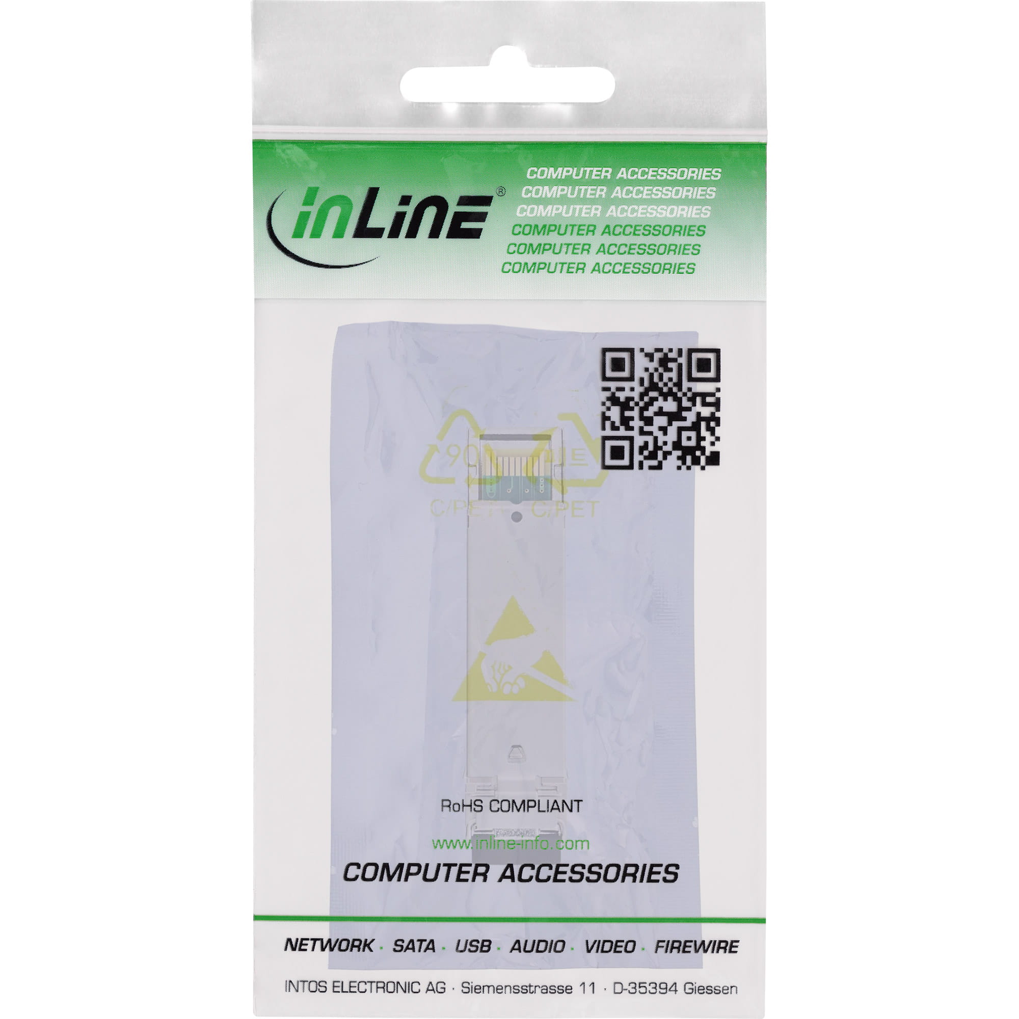 InLine SFP Modul LWL LX 1310nm Singlemode mit LC Buchsen - 10km - 1,25Gb/s