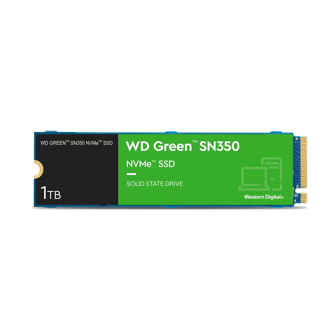 WD Green SN350 NVMe SSD WDS100T3G0C-00AZL0 - SSD - 1 TB - intern - M.2 2280 - PCIe 3.0 x4 (NVMe)