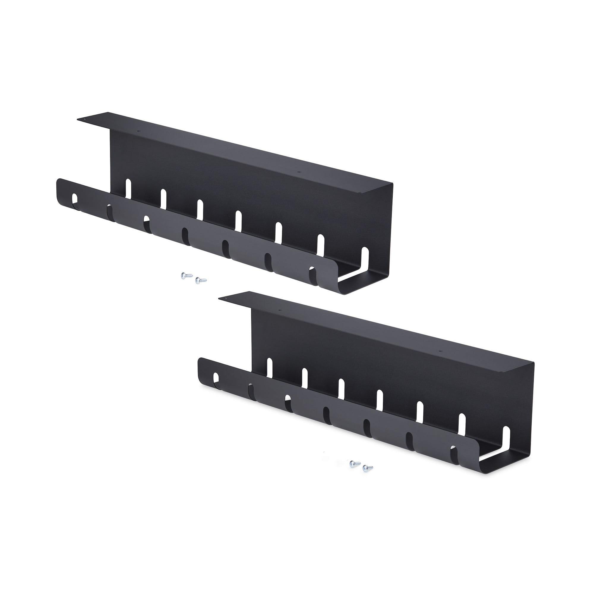 StarTech.com Startech - Kabelmanagementfach - Stromleistenhalter - unter Tisch montierbar - Schwarz - 53 cm - TAA-konform (Packung mit 2)