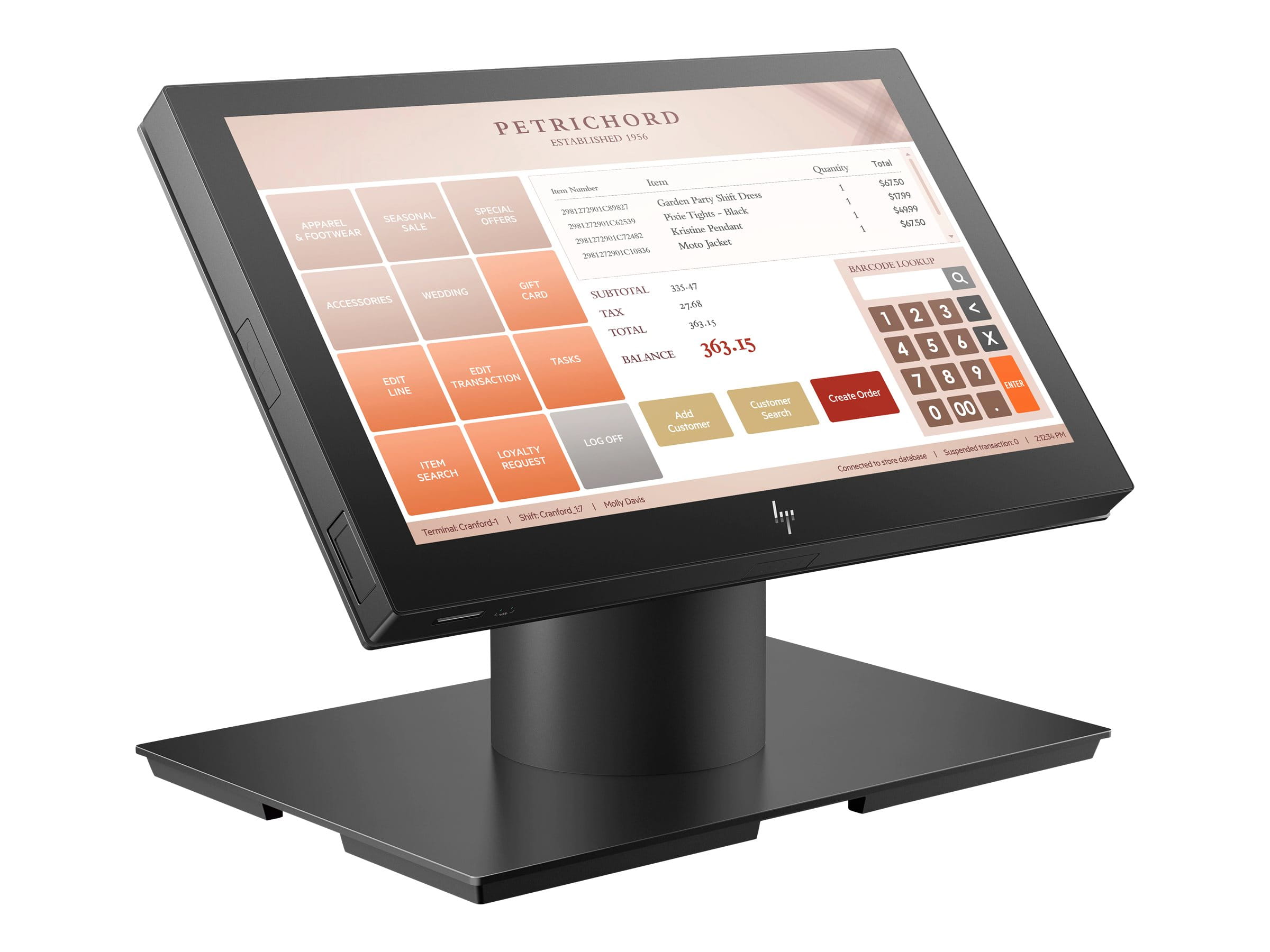 HP Engage One Essential - All-in-One - 1 x Pentium N6415 / 1.2 GHz - RAM 8 GB - SSD 256 GB - NVMe - UHD Graphics - 1GbE, NFC - WLAN: 802.11a/b/g/n/ac, NFC, Bluetooth 4.2 - Win 10 IoT Enterprise 2021 LTSC - Monitor: LED 35.6 cm (14")