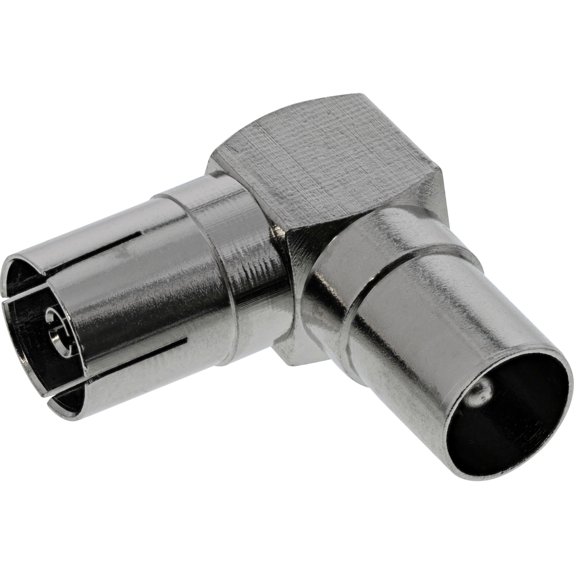 InLine Antenne Koaxial Verbinder Stecker / Buchse - 90° gewinkelt - Metall