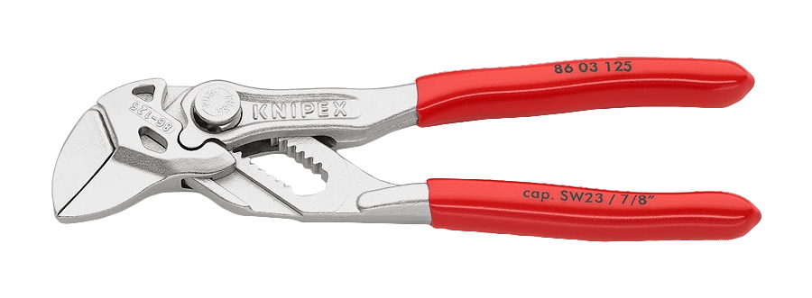 KNIPEX 86 03 125, Steckverbindungszange, 2,3 cm, Chrom-Vanadium-Stahl, Kunststoff, Rot, 125 mm