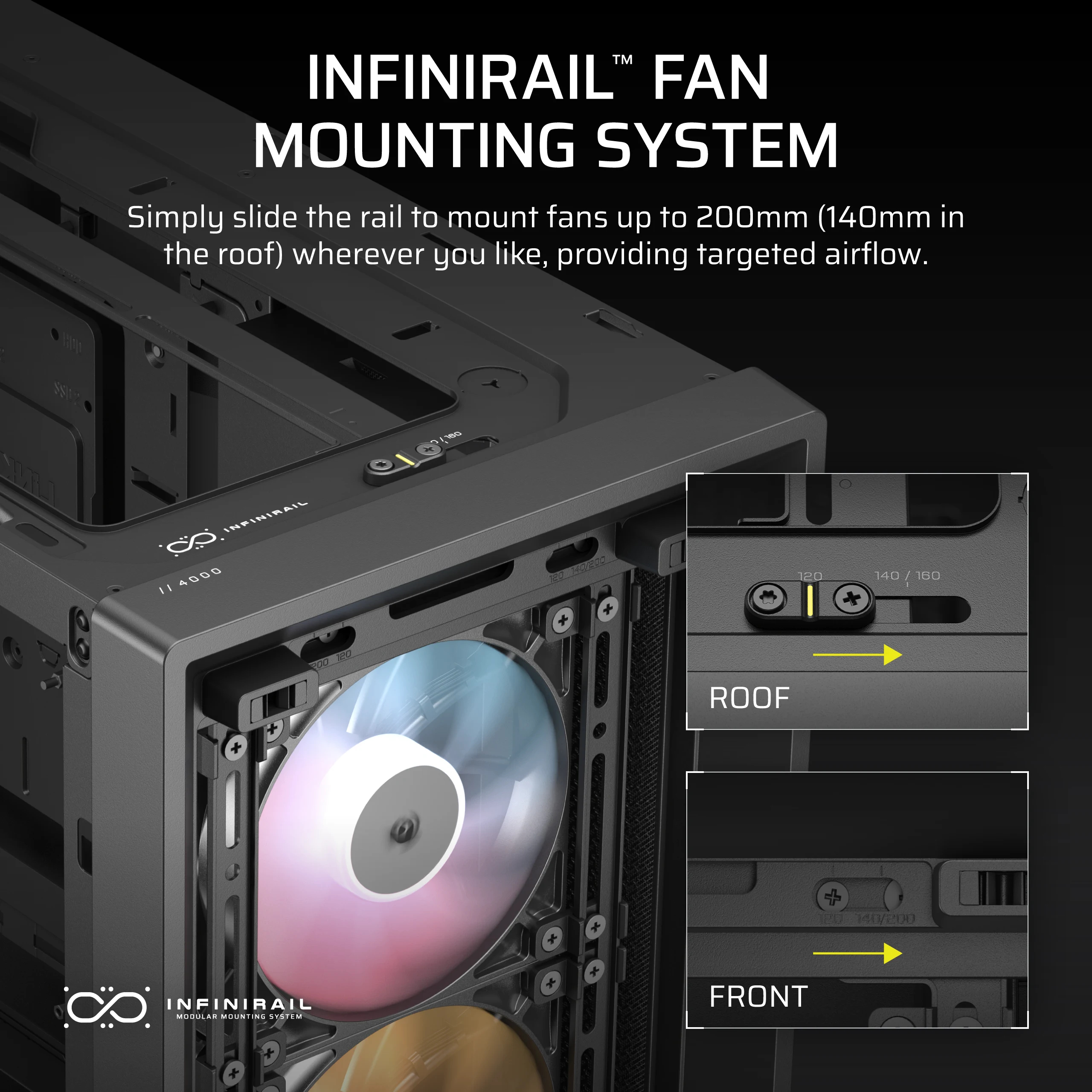 Corsair FRAME 4000D RS ARGB - Midi-Tower Gaming - E-ATX - Seitenteil mit Fenster (gehärtetes Glas)