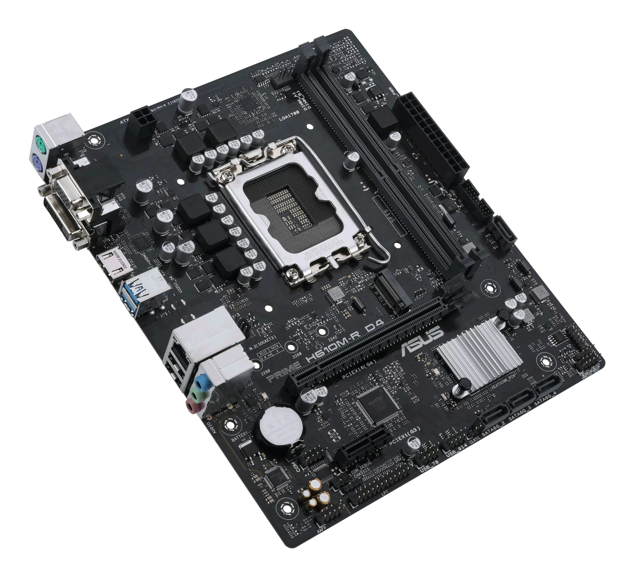 ASUS PRIME H610M-R D4 - Motherboard - micro ATX - LGA1700 Sockel - H610 Chipsatz - USB 3.2 Gen 1 - Gigabit LAN - Onboard-Grafik (CPU erforderlich)