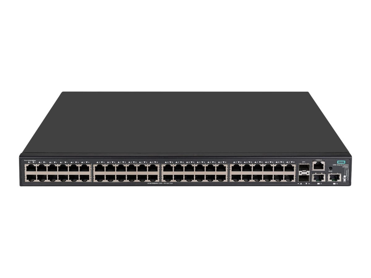 HPE FlexNetwork 5140 48G POE+ 2SFP+ 2XGT EI - Switch - L3 - Smart - 48 x 10/100/1000 (PoE+) - managed