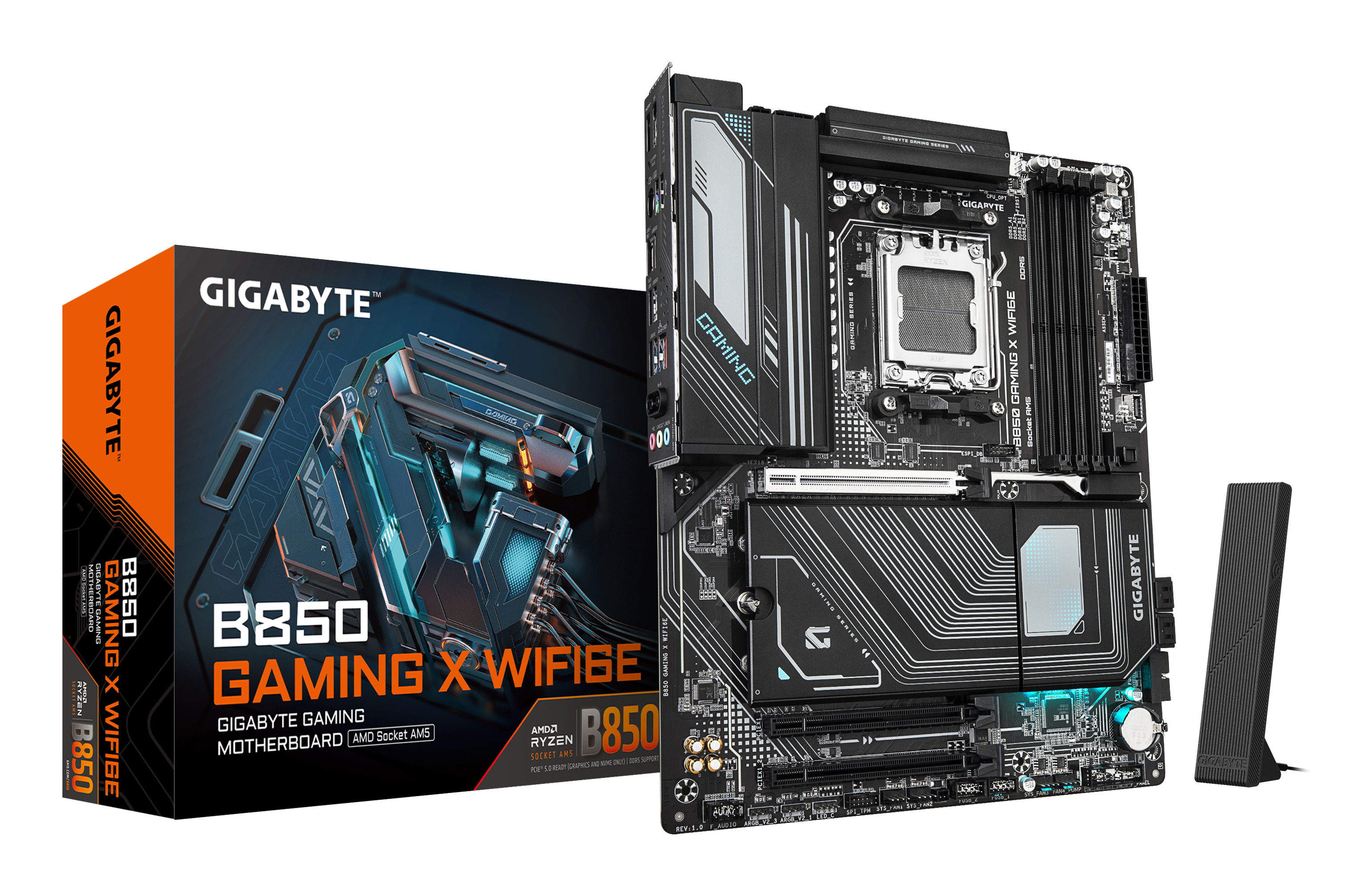Gigabyte B850 GAMING X WIFI6E - Motherboard - ATX - Socket AM5 - AMD B850 Chipsatz - USB-C 3.2 Gen 2x2, USB-C 3.2 Gen2, USB 3.2 Gen 2, USB 3.2 Gen 1 - Wi-Fi 6E, Bluetooth, 2.5 Gigabit LAN - Onboard-Grafik (CPU erforderlich)