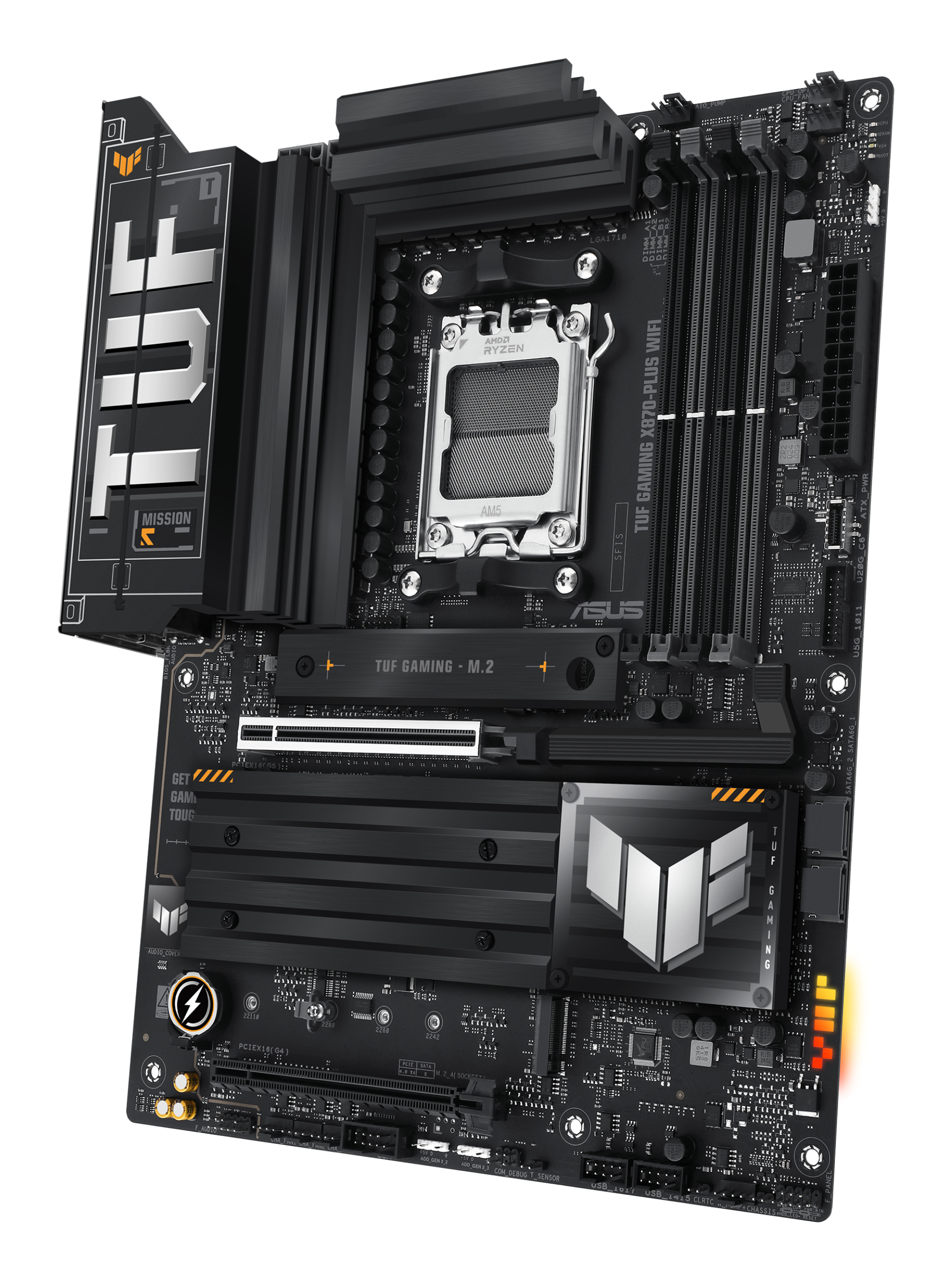 ASUS TUF GAMING X870-PLUS WIFI - Motherboard - ATX - Socket AM5 - AMD X870 Chipsatz - USB4, USB-C 3.2 Gen 2x2, USB 3.2 Gen 2, USB 3.2 Gen 1 - Wi-Fi 7, 2.5 Gigabit LAN, Bluetooth - Onboard-Grafik (CPU erforderlich)