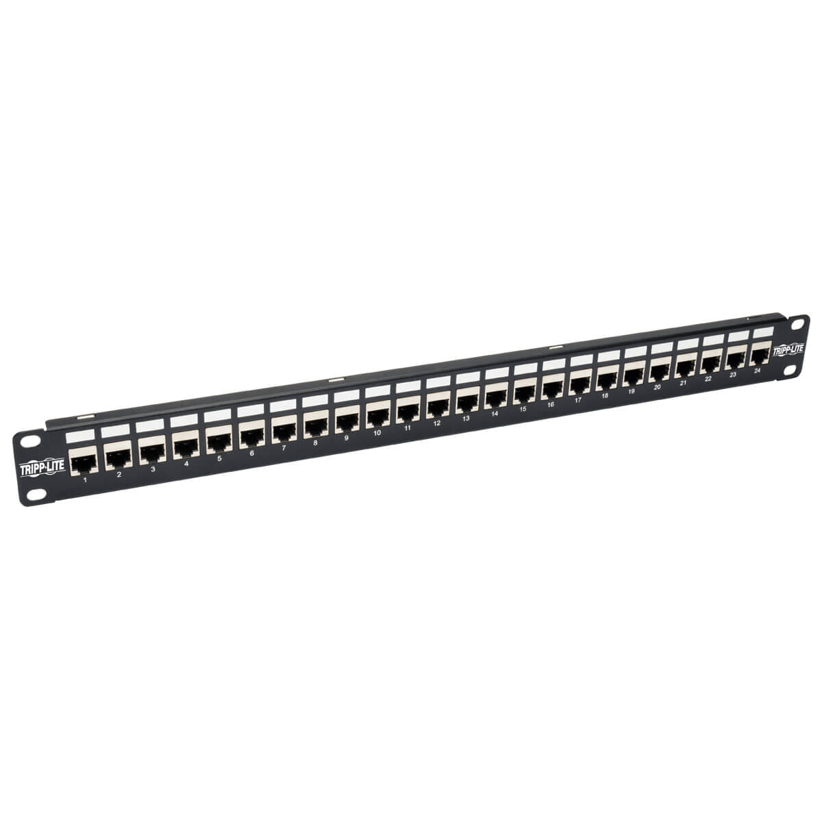 Tripp Eaton Tripp Lite Series 24-Port Cat6a Patch Panel Shielded Feedthrough Rackmount RJ45 1U - Patch Panel - CAT 6a - STP - RJ-45 X 24 - 1U - 48.3 cm (19")