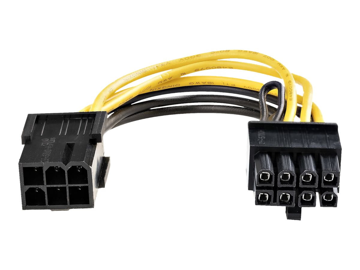 StarTech.com PCI Express 6 Pin auf 8 Pin Adapterkabel - Schwarz - Netzteil - 6-poliges PCIe Power (W)