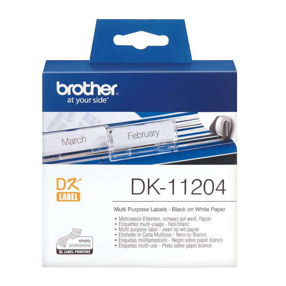 Brother DK-11204 - Schwarz auf Weiß - 17 x 54 mm 400 Etikett(en) (1 Rolle(n)
