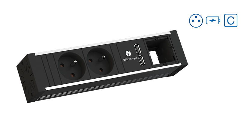 Bachmann VENID - Steckdosenleiste - Eingabe, Eingang GST18 - Ausgangsanschlüsse: 1 (Strom UTE, 2 x USB)