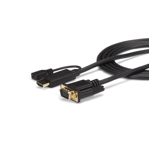 StarTech.com 1,8m aktives HDMI auf VGA Konverter Kabel - HDMI zu VGA Adapter 180cm - Schwarz - 1920x1200 / 1080p - Adapterkabel - HDMI, Mikro-USB Typ B (nur Strom)
