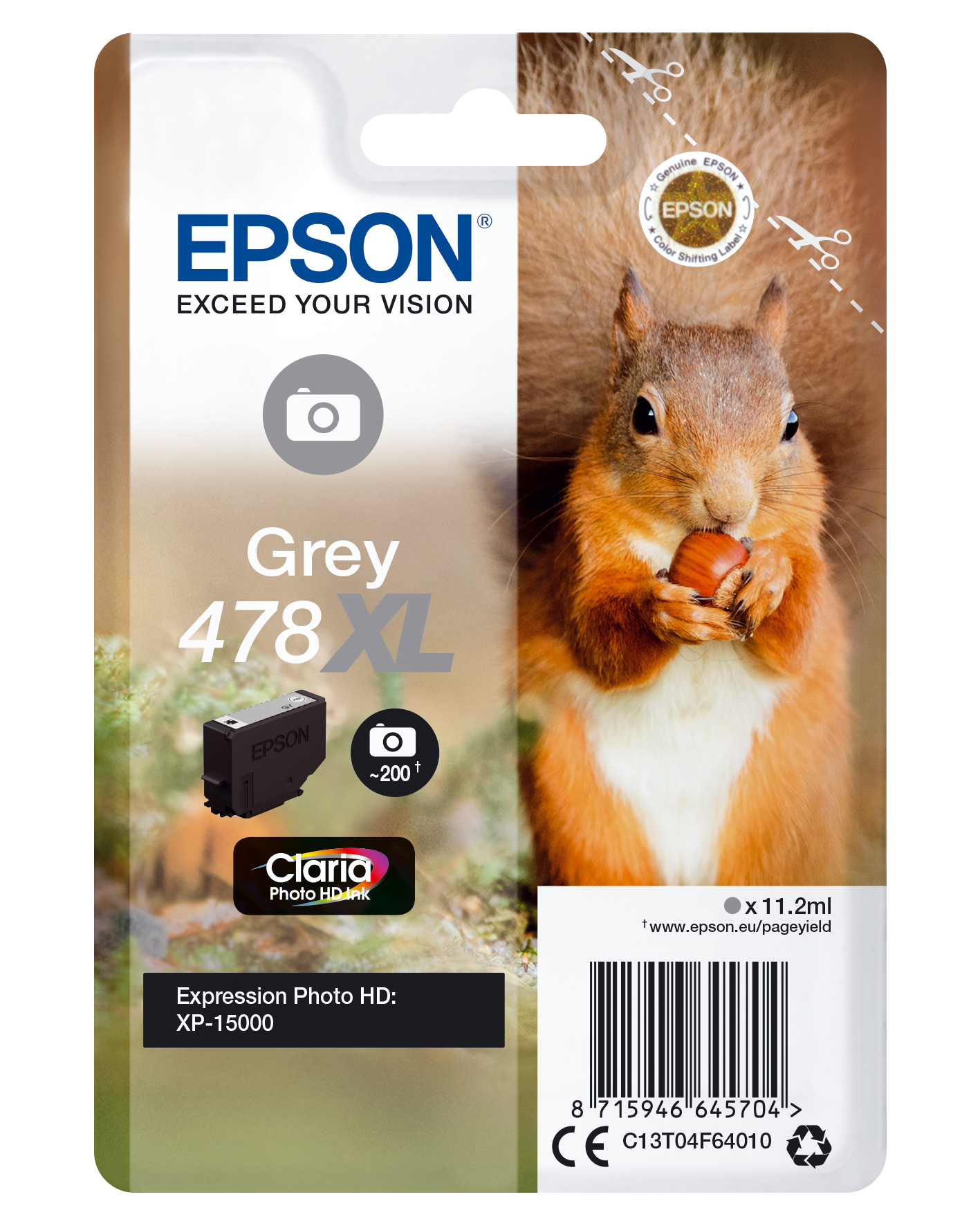 Epson 478XL - 11.2 ml - mit hoher Kapazität - Grau