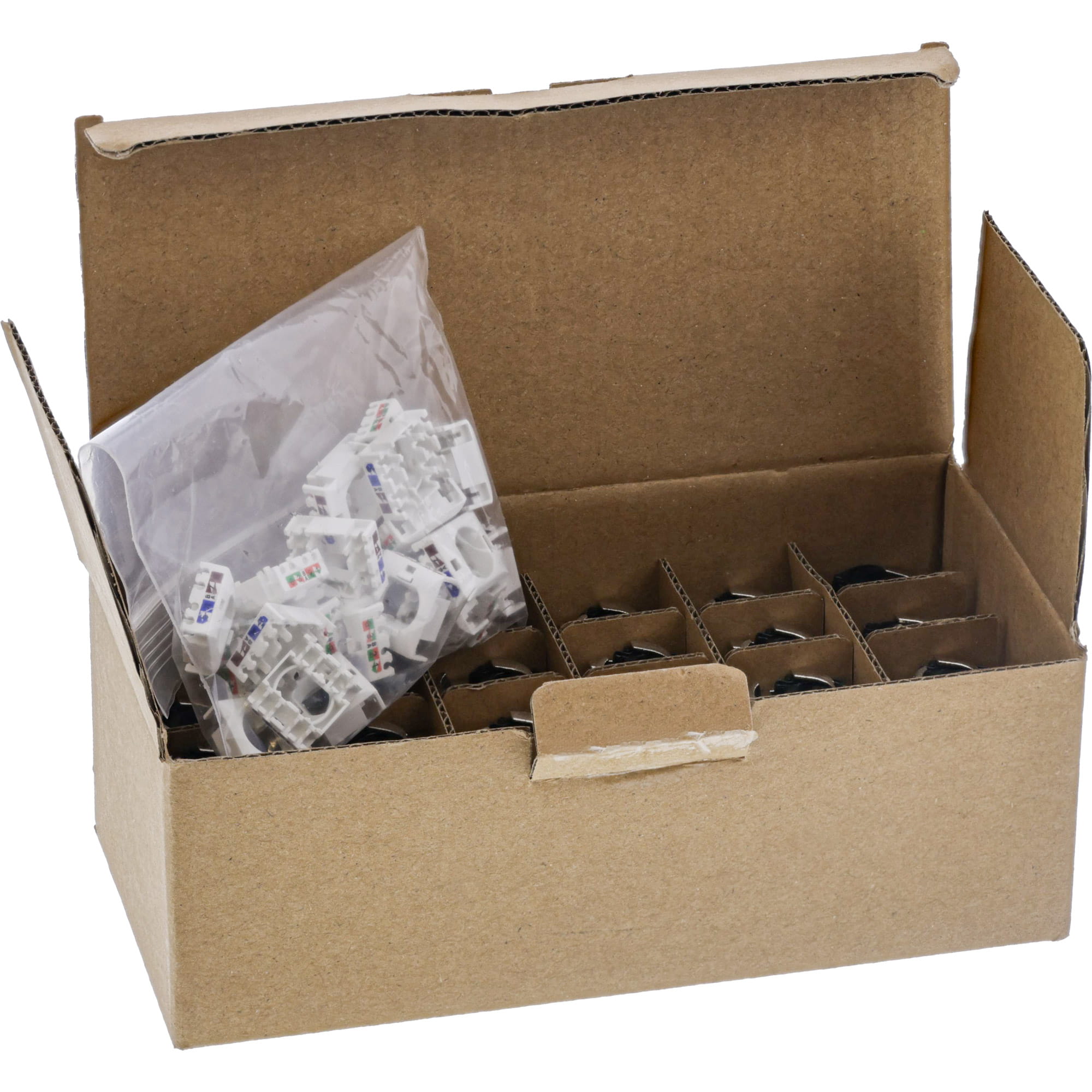 InLine 24er Bulk-Pack Keystone RJ45 Buchse Slim - SNAP-In - Cat.6A - integr. Kab.