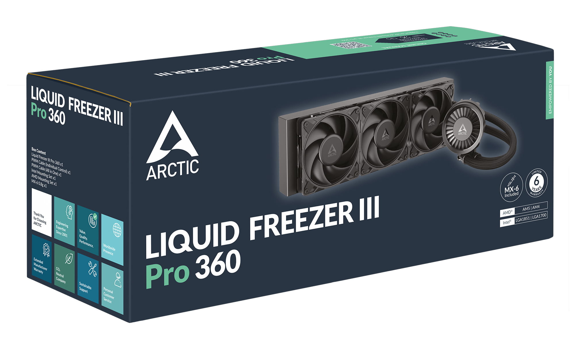 Arctic Liquid Freezer III Pro 360 - Prozessor-Flüssigkeitskühlsystem - Kühlergröße: 360 mm - (für: AM5, AM4, LGA1700, LGA1851)