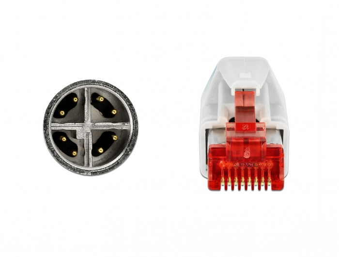 Delock Netzwerkkabel - 8 pin M12-X (M) zu RJ-45 (M)