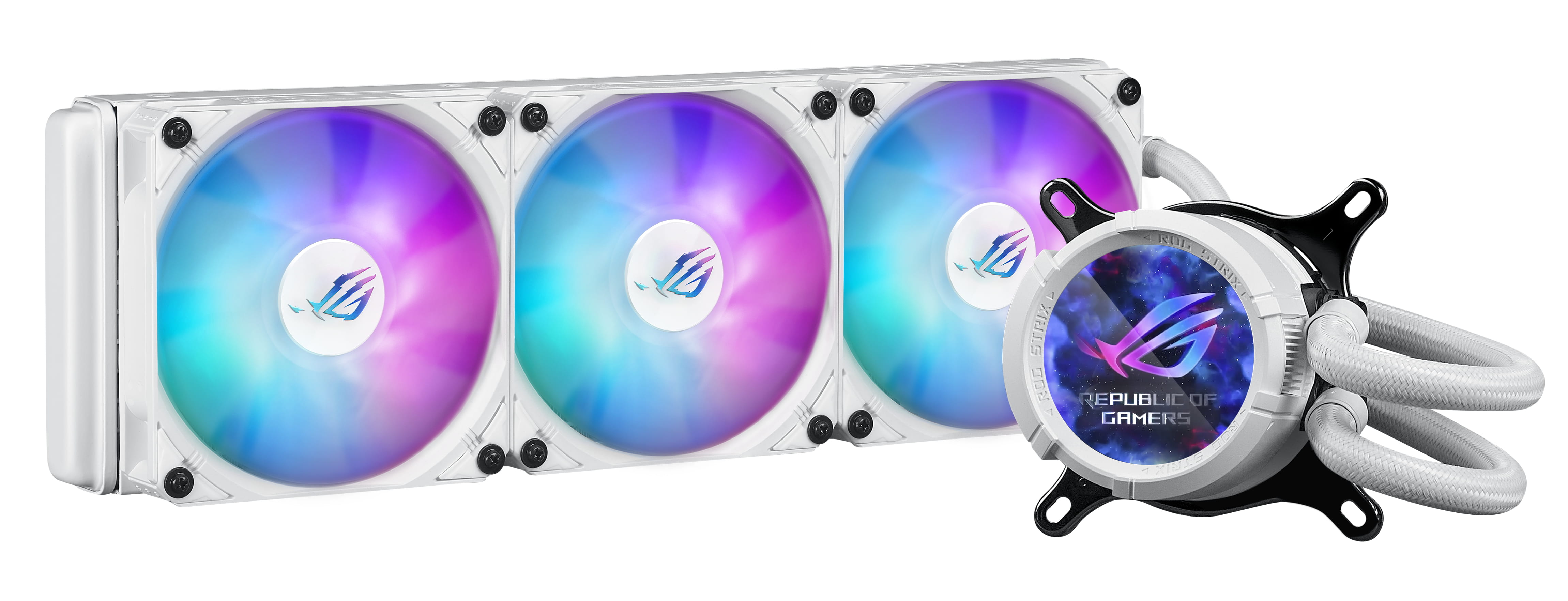 ASUS ROG STRIX LC III 360 ARGB LCD - White Edition - Prozessor-Flüssigkeitskühlsystem - (für: LGA1700, LGA1200, LGA115x Socket, AM4, AM5)