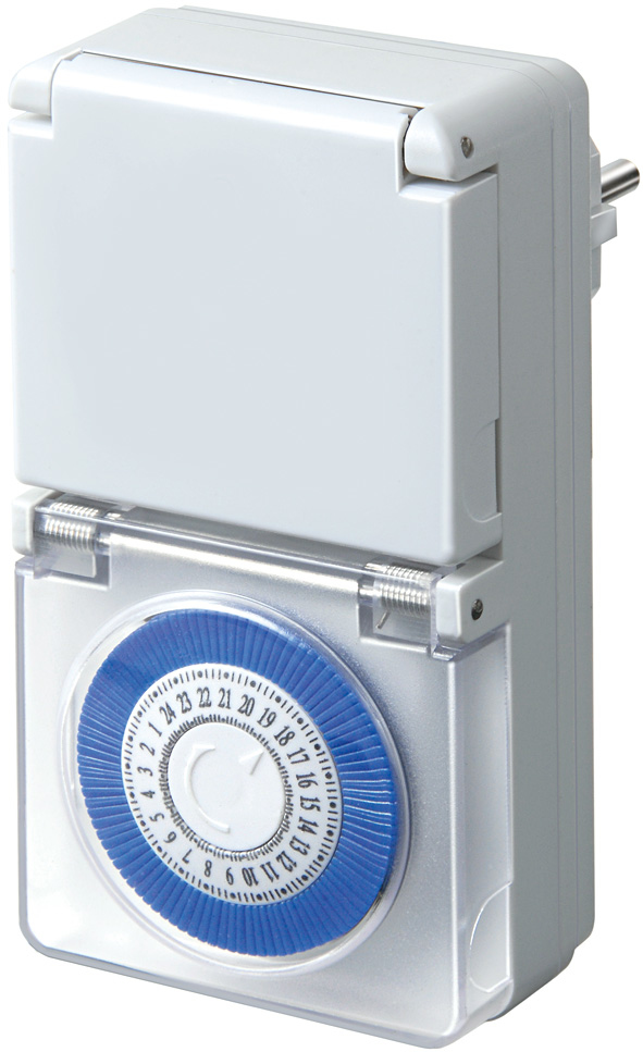 Brennenstuhl MMZ 44, Wochentimer, Blau, Weiß, Analog, Drehregler, 15 min, IP44