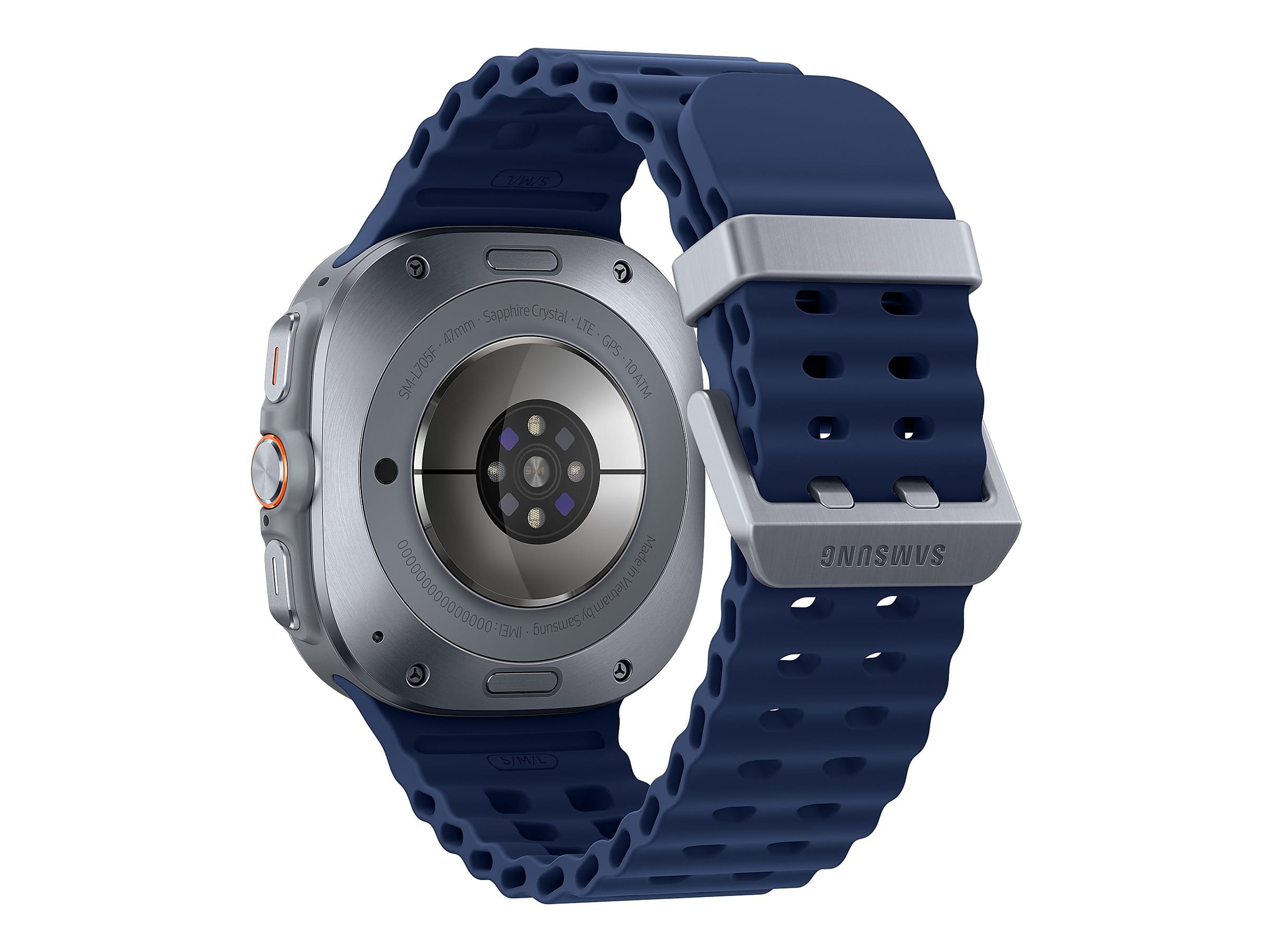 Samsung Galaxy Watch Ultra - 47 mm - Titanium Blue - intelligente Uhr mit Marineband - Gummi - Blau - Bandgröße: S/M/L - Anzeige 3.73 cm (1.5")