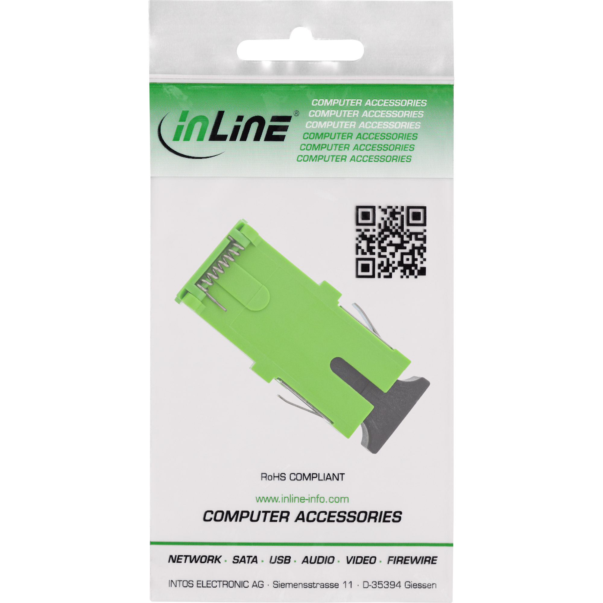 InLine LWL-Kupplung - Simplex SC/SC - singlemode - Keramik-Hülse - mit Shutter
