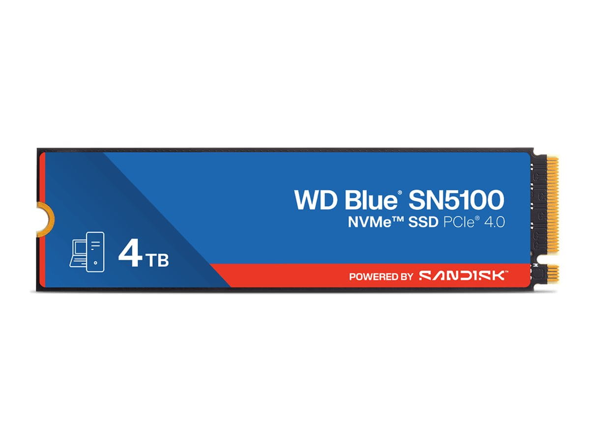 WD Blue SN5100 - SSD - 4 TB - intern - M.2 2280 - PCIe 4.0 x4 (NVMe) WD Blue SN5100 - SSD - 4 TB - intern - M.2 2280 - PCIe 4.0 x4 (NVMe)