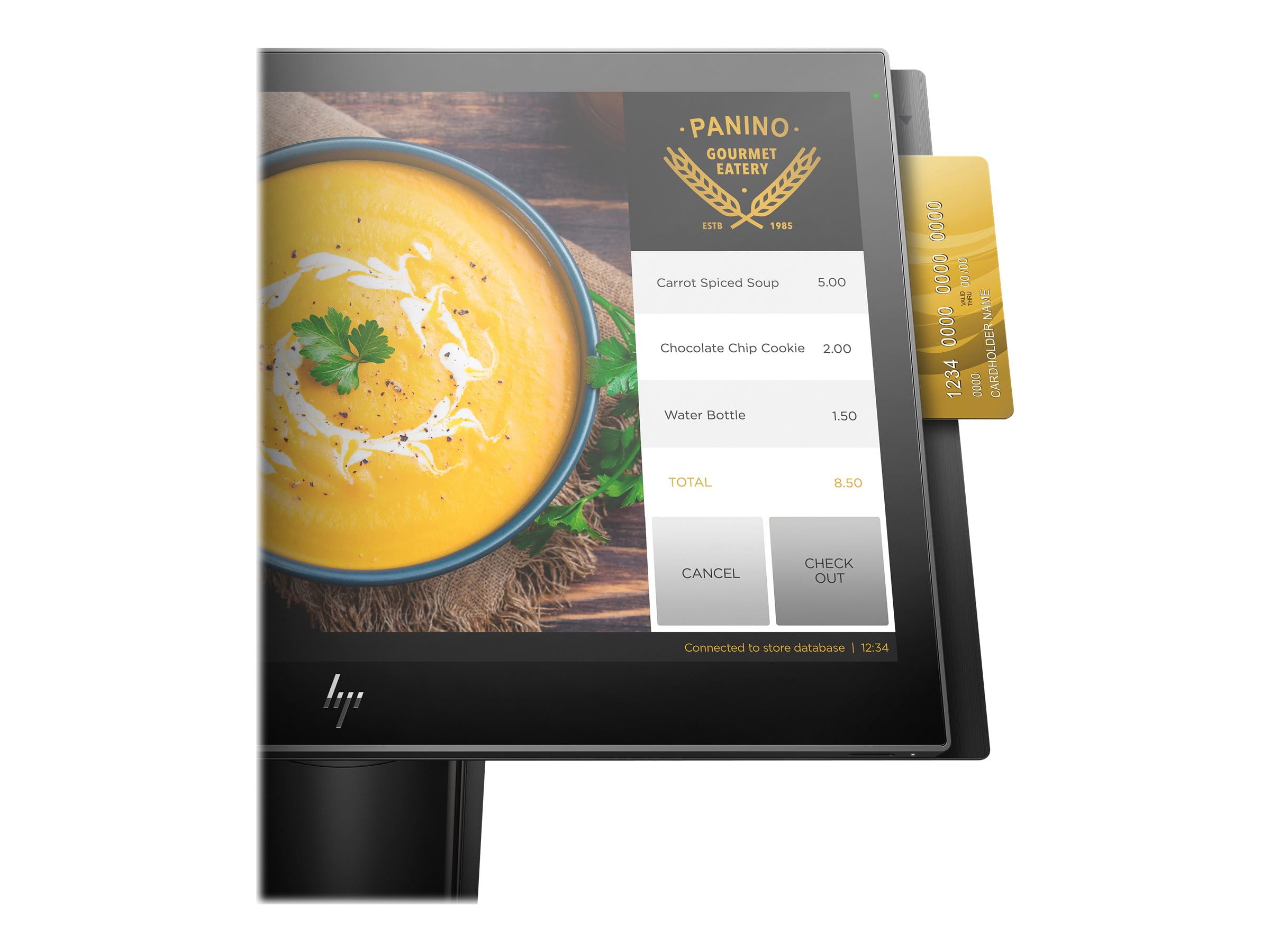 HP Engage One 145 - All-in-One - 1 x Core i5 7300U / 2.6 GHz - RAM 8 GB - SSD 256 GB - NVMe, TLC - HD Graphics 620 - 1GbE - Win 10 IoT Enterprise 64-bit Retail - Monitor: LED 35.56 cm (14")