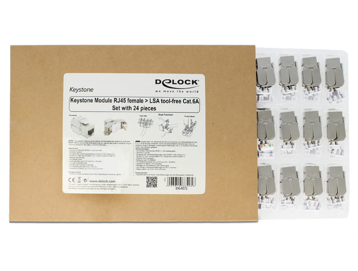 Delock Modulare Eingabe - CAT 6a - STP - RJ-45 (Packung mit 24)