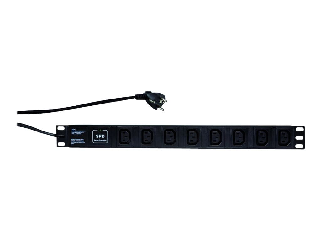LogiLink Stromverteilungseinheit (Rack - einbaufähig) - Wechselstrom 230 V - Eingabe, Eingang power CEE 7/7 - Ausgangsanschlüsse: 8 (power IEC 60320 C13)